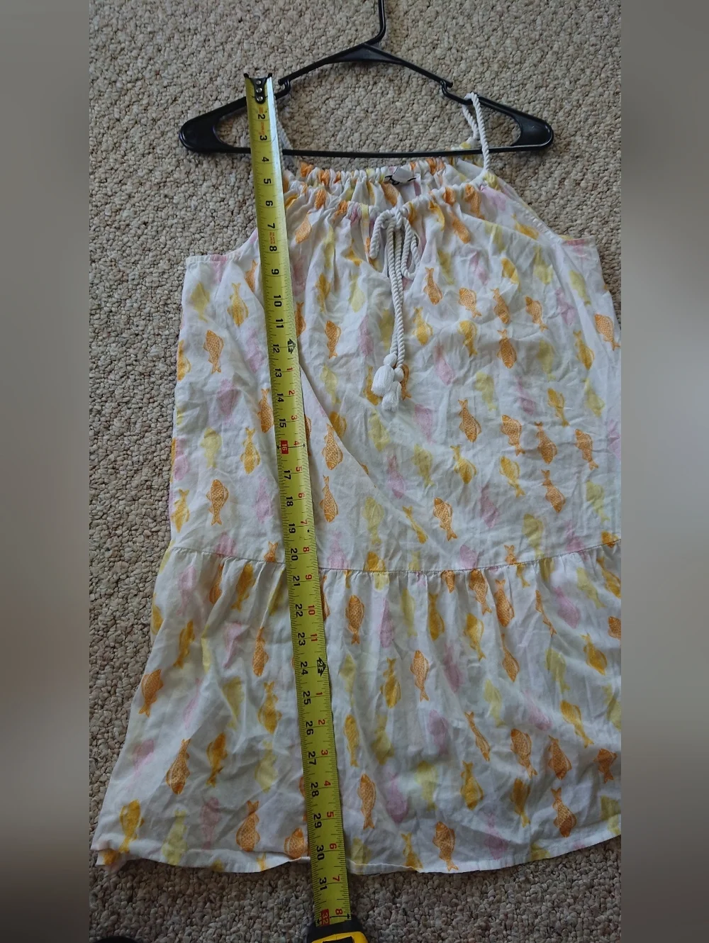 J. crew Lightweight Summer cover up Fish Print dress size XS